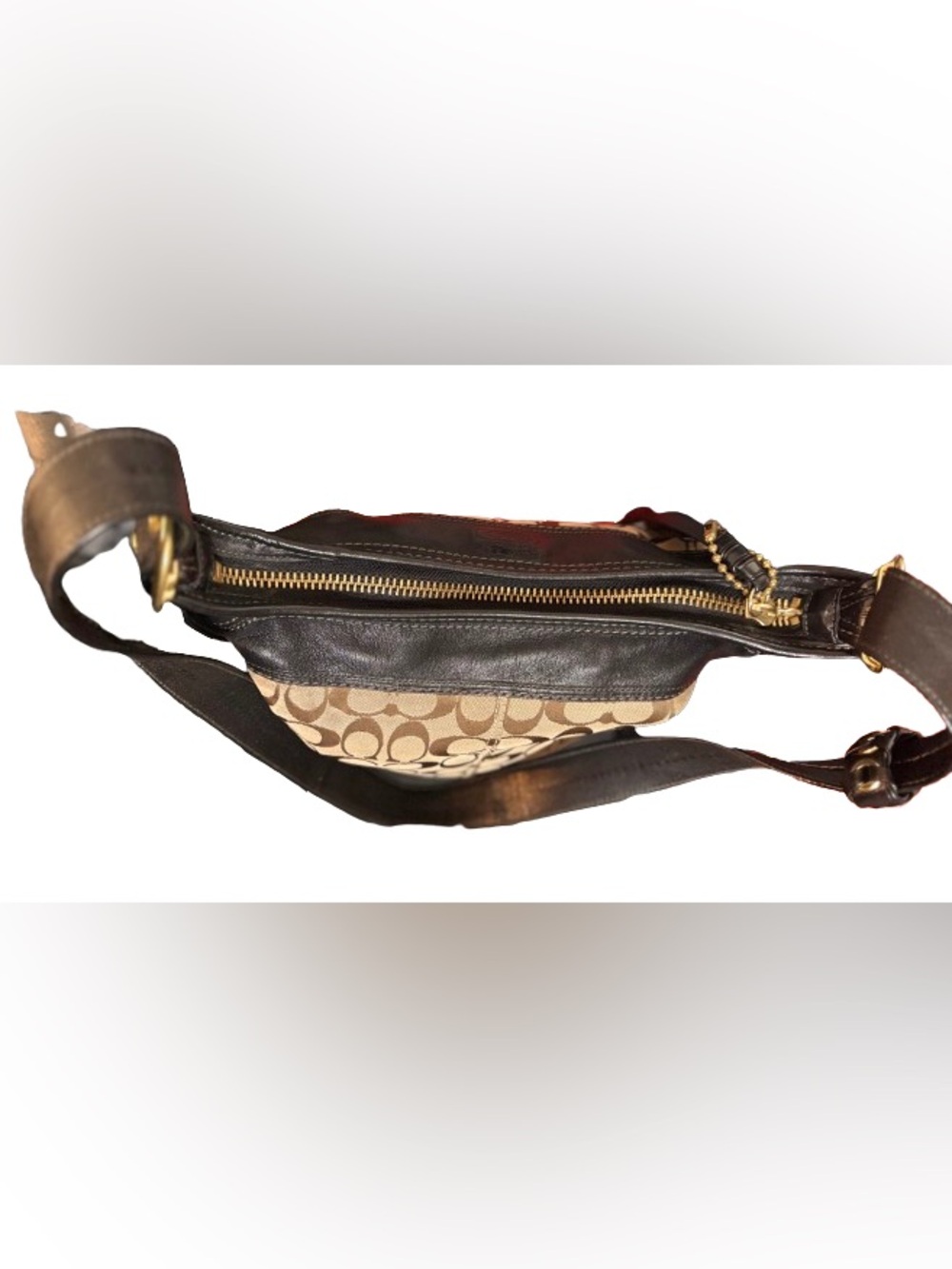 Coach 11437P Bleecker (Rare) Duffle Pilot Bag with Tattersall Lining (Tan/Black) - Picture 8 of 12
